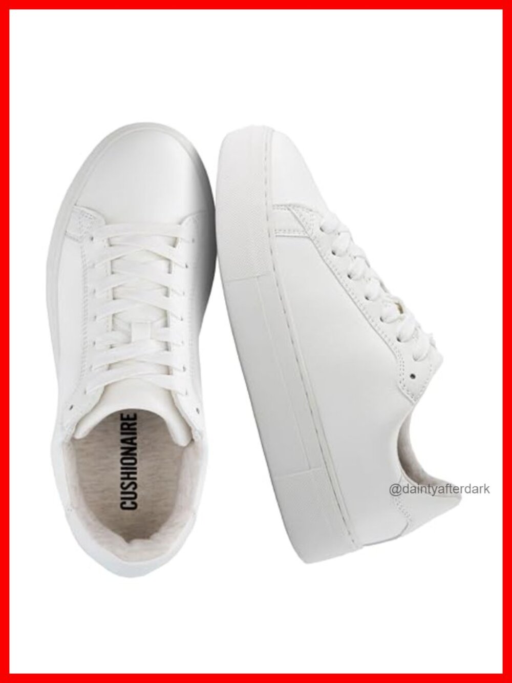 CUSHIONAIRE Women's Roc Lace Up Platform Sneakers Vegan Leather Comfort Foam